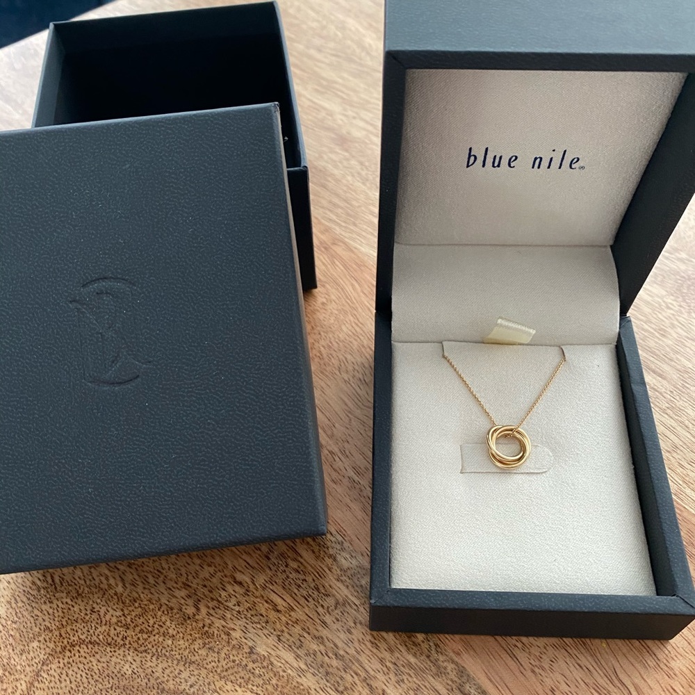 Gold 14k Necklace - Infinity Rings Pendant